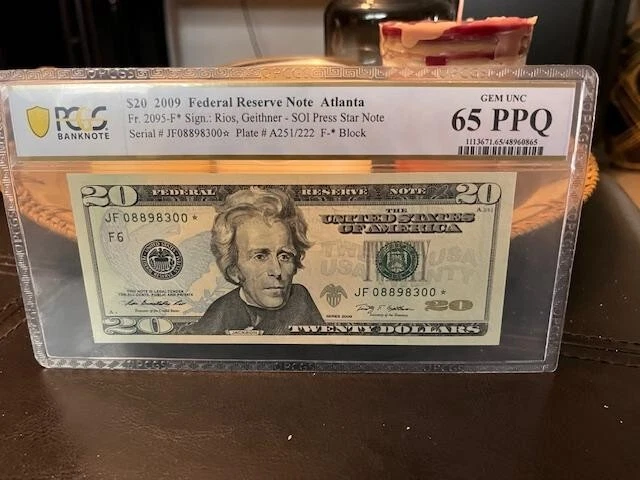 2009 $20 ATLANTA Fr. 2095-F* SOI Star Note PCGS GEM UNC 65 PPQ Very Hard 2 Find! - Image 3 of 3