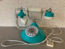 Vintage Soviet desk telephone. Rotary dial Disk Retro style USSR 80s