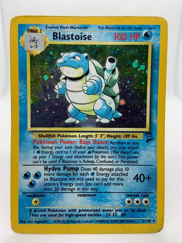 Blastoise Base Set 2 2/130 Holo Unlimited Holo Rare Pokémon TCG - Picture 1 of 6