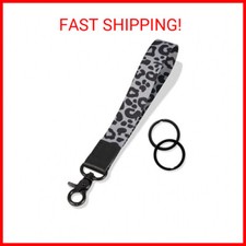 XCHIN Hand Wrist Lanyard Key Chain Holder, Black Wristlet Strap for Key for Wome