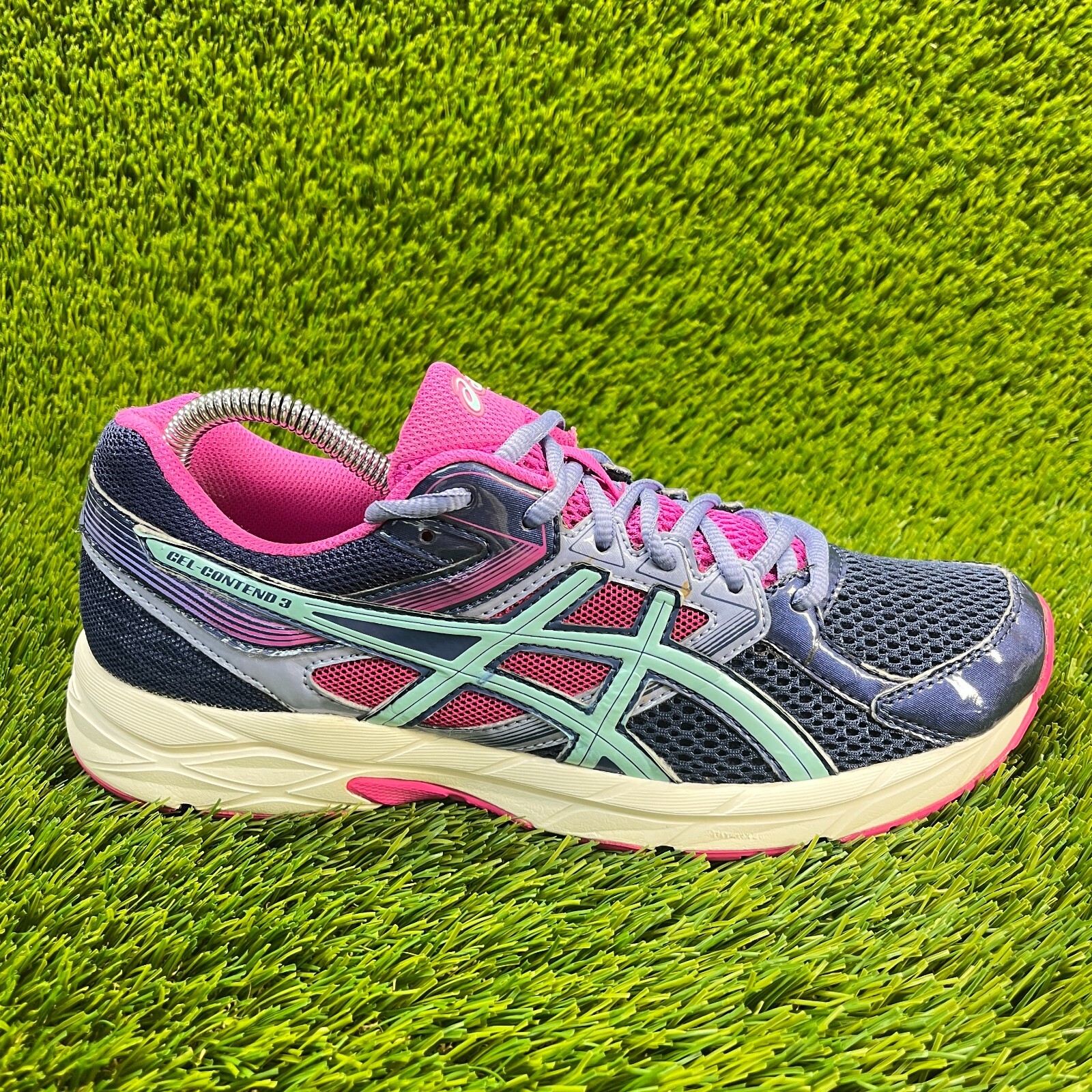 Asics Gel Contend Womens Size Blue Pink Athletic Running Shoes