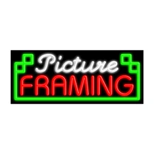 Picture Framing Glass Neon Sign 32"L x 13"H #10957