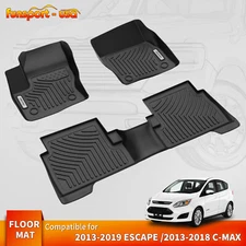 Floor Mats For 2013-2019 Ford Escape 2013-2018 Ford C-Max TPE Liners Anti-Slip