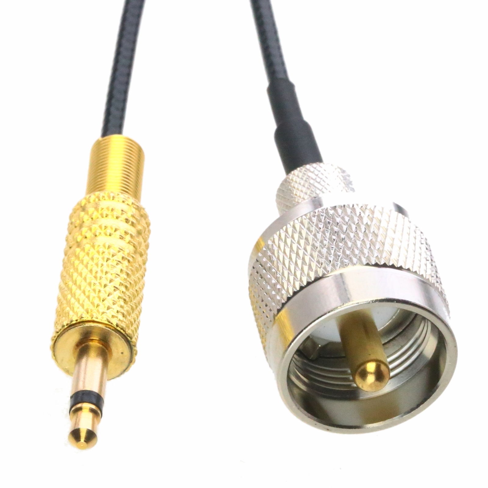 PL259 UHF Male to 3.5mm mono 1/8 TS Plug Car two way radio Antenna Cable 4