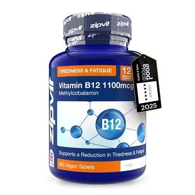ZIPVIT Vitamin B12 Tablets High Strength Methylcobalamin 1100mcg 12 Months Supply Vegan