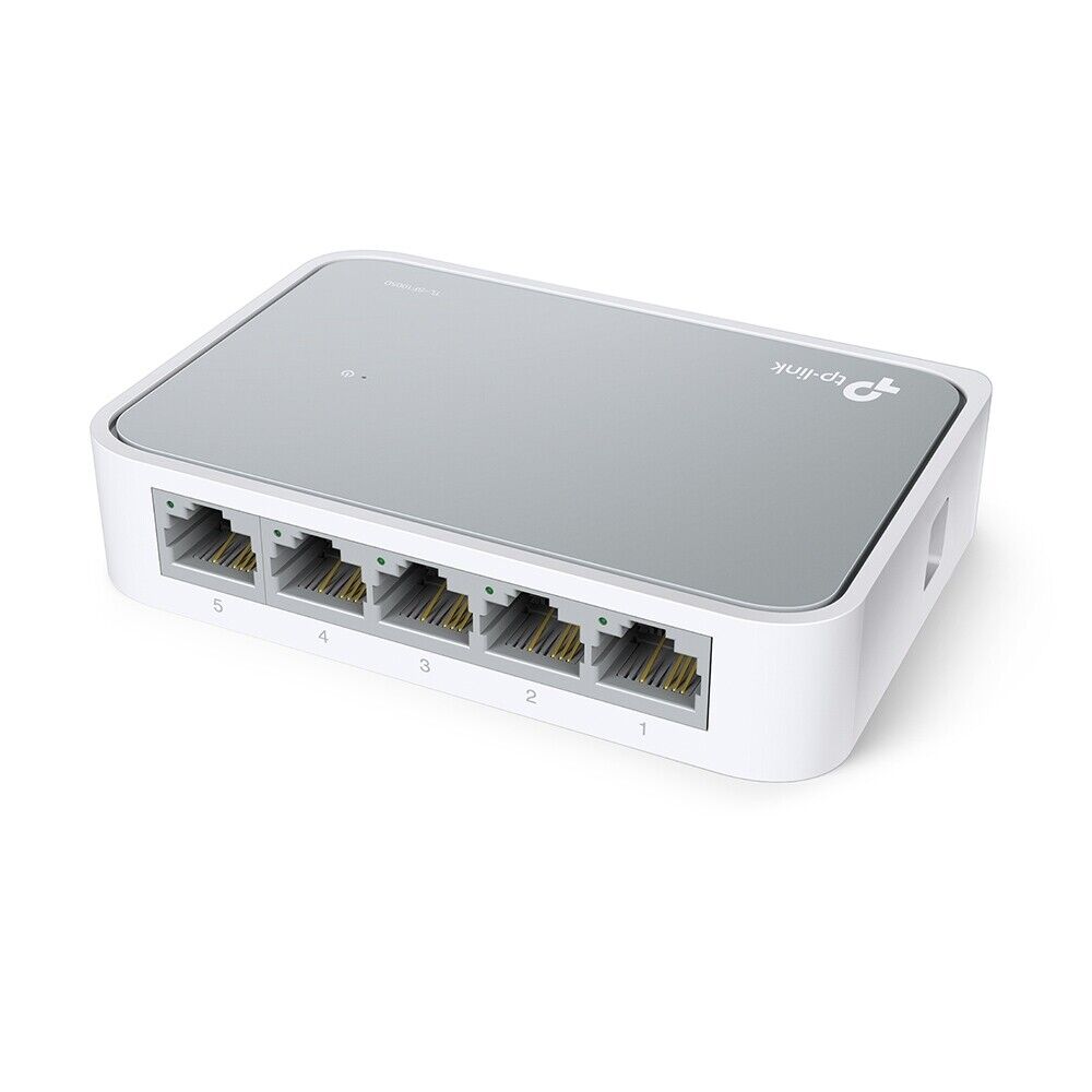 TP-LINK 5-Port 10100 Switch Desktop Fast-Ethernet-Switch Green IT Weiß NEU OVP