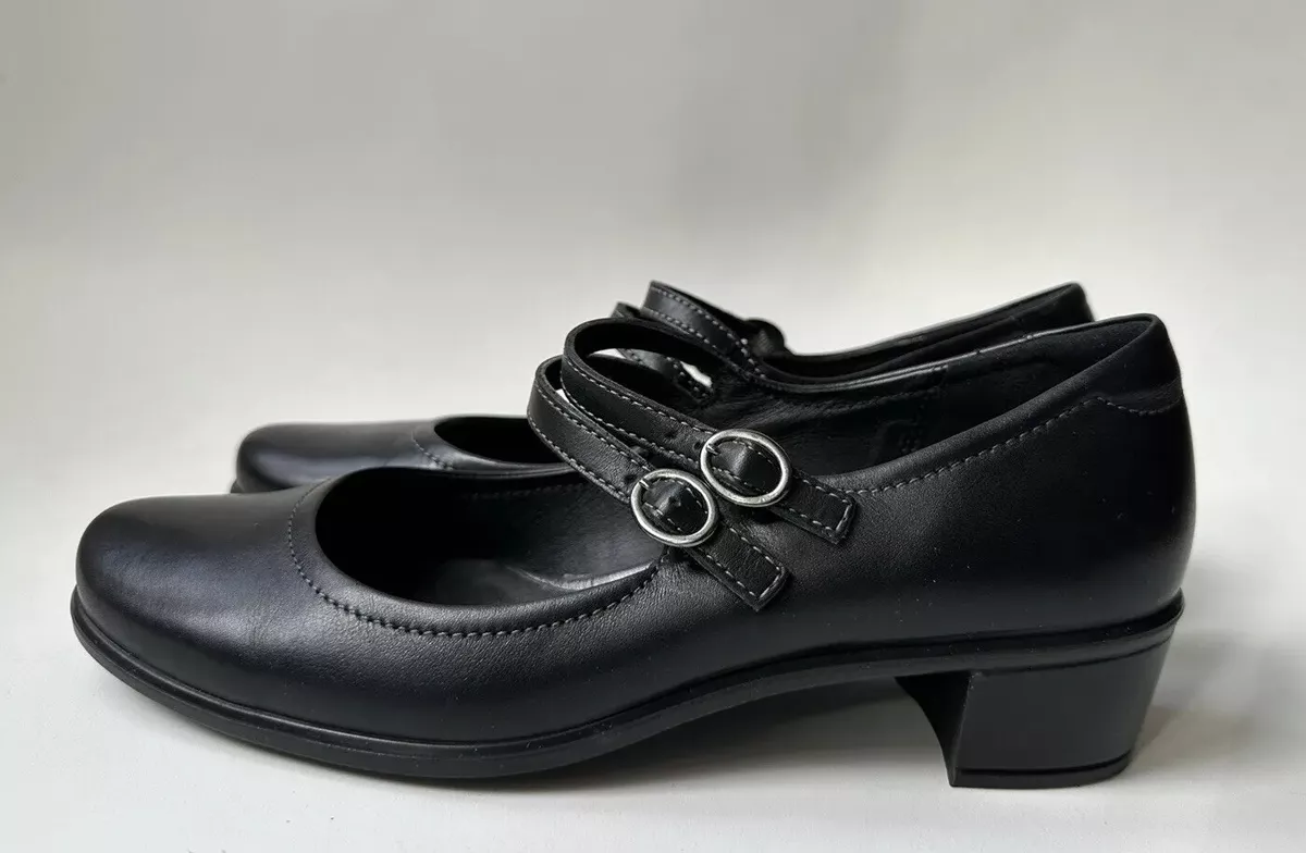 ECCO WOMEN'S LEATHER DOUBLE STRAP MARY JANE HEEL SHOES 8-8.5 eBay