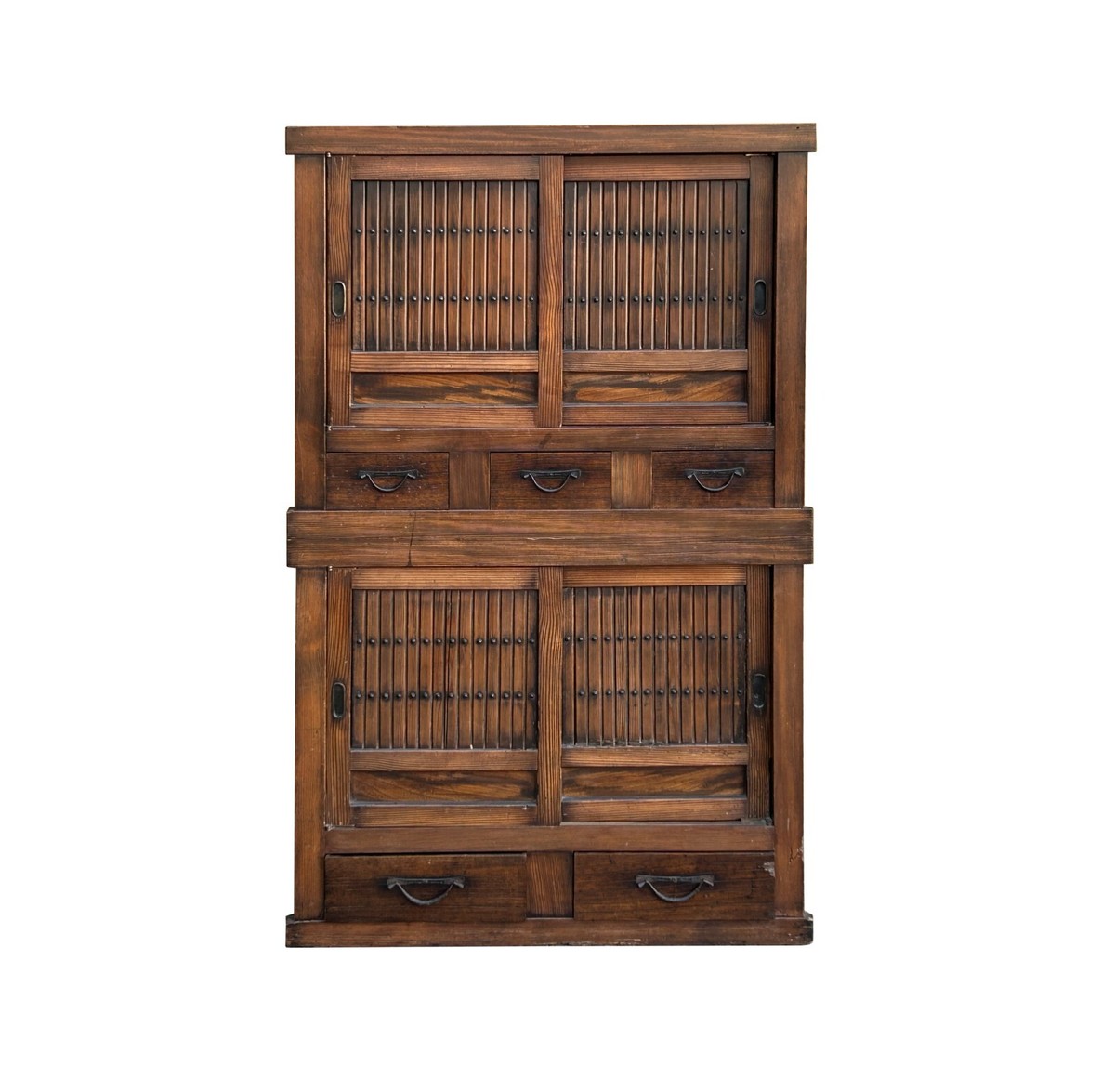 たすく 家具 Vintage Japanese Style Sliding Doors Stack Tansu Accent Storage