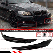 For 2009-12 BMW LCI E90 Base MP Style Gloss Black Front Bumper Splitter Spoiler