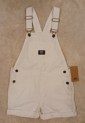 Vans Girl's Small Ground Work Shortall Marshmallow White Overalls -- VN000G8WFS8