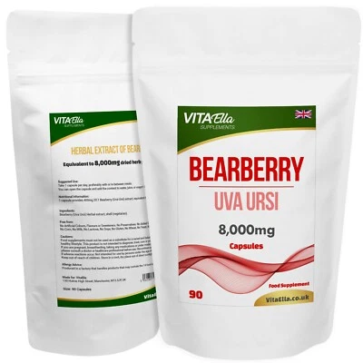 VITAELLA Bearberry Uva Ursi | 8,000mg Capsules | Powerful Formula | Best Value on Ebay
