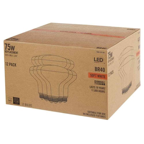 75-Watt Equivalent BR40 Dimmable LED Light Bulb(12-Pack) - Picture 4 of 10