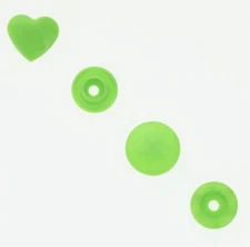 100 Size 20 Lime Green B50 KAM Snaps Hearts Bibs Diapers FREE SHIPPING To US