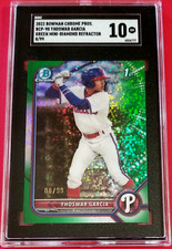 2022 Bowman Chr Pros. *Yhoswar Garcia* Green Mini-Diamond Ref. /99 RC SGC Gem 10