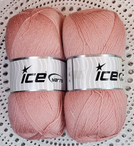 Lot of 2 x 100g Skeins Ice Yarns MERINO GOLD Light Pink 400m 47166
