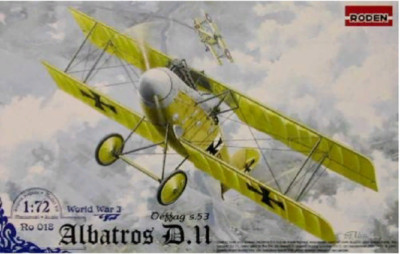 Roden 018 - 1/72 Albatros D.II Oeffag s.53 biplane German. Scale model kit