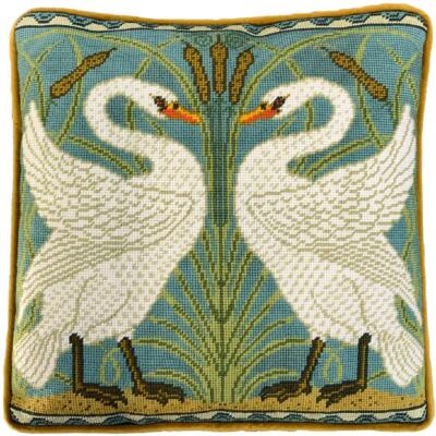 Bothy Threads Gobelin-Stickkissen Set ''Schwan, Eile und Iris Tapisserie'', Stickb