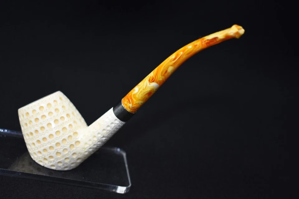 Cachimbo Deluxe CUTTY BLOCO ESPUMA DO MAR-NOVO-ESCULPIDO À MÃO COM Estojo #737 - Imagem 2 de 4