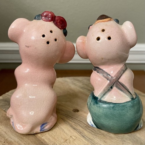 Vintage 50's Kitschy Pink Monkey Salt and Pepper Shakers Japan Tropical MCM - Picture 4 of 5