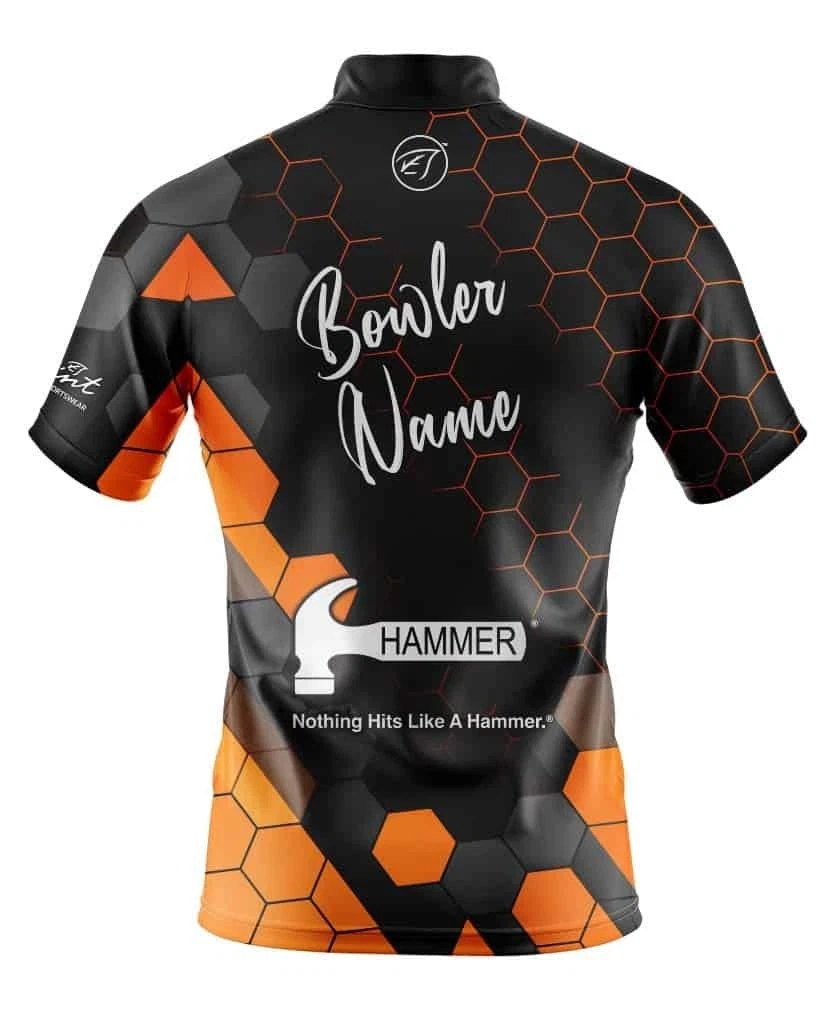 CUSTOM NAME Hammer Apricot Bowling Jersey Long & Short Sleeve Shirts