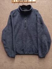 Nautica Men’s Fleece Pullover L Navy 1/4 Zip Made in USA
