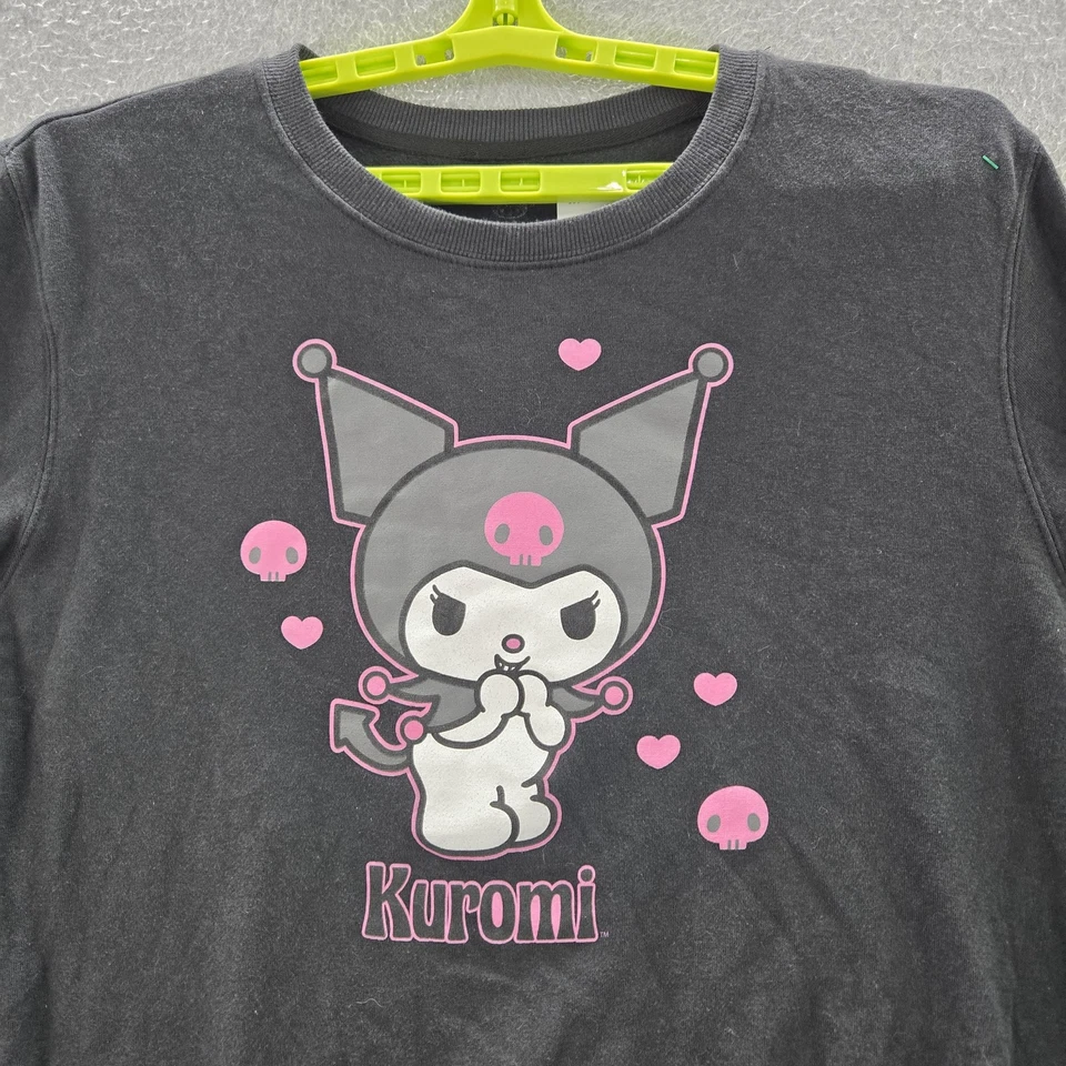 Sudadera Bioworld Hombre XL Negra Estampado Gráfico Logo Personaje Kuromi Manga Larga Foto 4 de 4