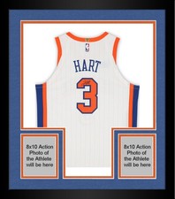 Framed Josh Hart Knicks Signed Nike White 2024-25 City Edition Authentic Jersey