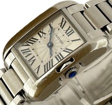 Cartier Tank Anglaise W5310022 3485 Silver Quartz Womens Watch Excellent A5349 4