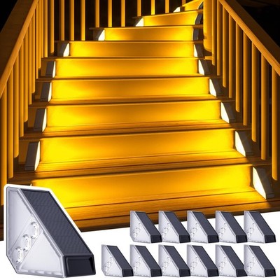 Solar Step Lights for Outside, 12 Pack Solar Stair Lights Outdoor Waterproof,...