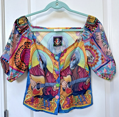 Artscow Women s Shirt SM Jerry Garcia Ellie Paisley Brooks Psychedelic Grateful