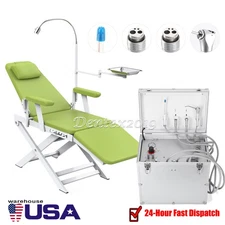 Portable Mobile Dental Delivery Unit Cart Treatment Air Compressor/Green Chair