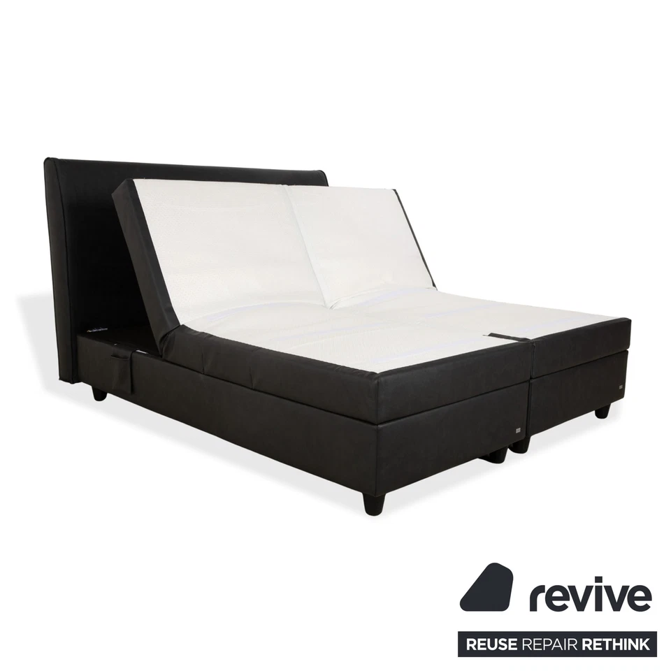 Ruf Kunstleder Bett Boxspringbett Schwarz Anthrazit 180x200 höhenverstellbares - Bild 3 von 4