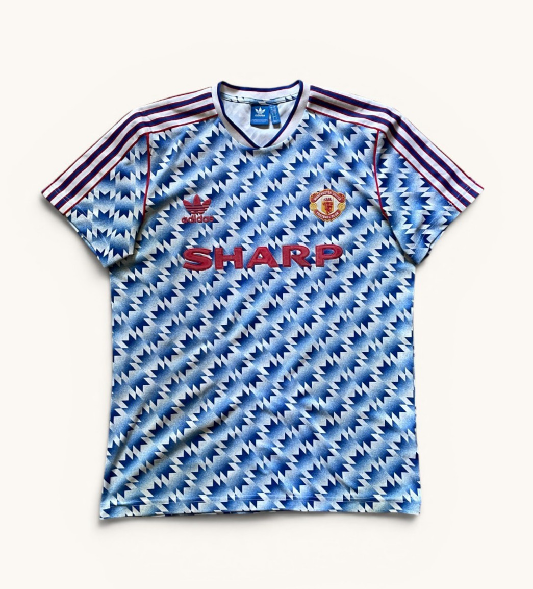 Manchester United Away 1990 1992 ADIDAS Football Shirt Jersey Size L Vintage