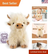 Highland Cow Stuffed Animal - Cute Weighted Plush Toy