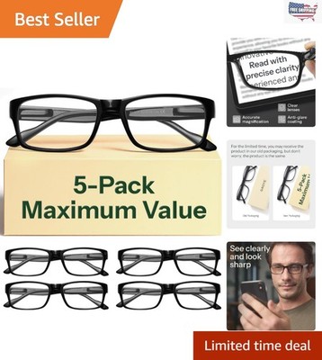 3.0  Reading Glasses - Blue Light Protection - 5 Pack for All-Day Comfort