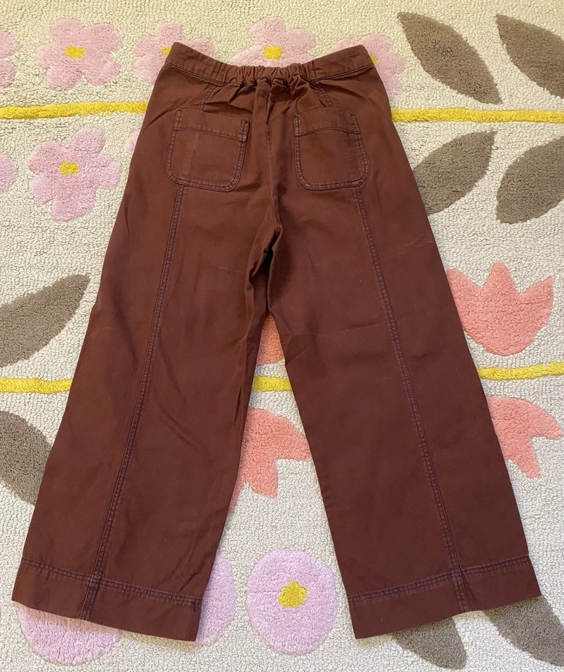 Pantalones marineros marrón oscuro con puntada azul marino en contraste Zara para niñas - talla 11-12 Foto 3 de 4