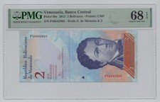 Venezuela, 2012, 2 Bolivares – PMG 68	  See instructions
