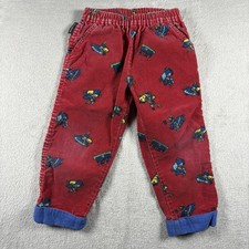Vintage Oshkosh Size 4T Red Corduroy Vestbak Pants Knights Horse 2B