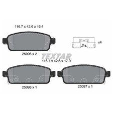 Satz Bremsbeläge Bremsklötze hinten für Opel Zafira C P12 | 24623549