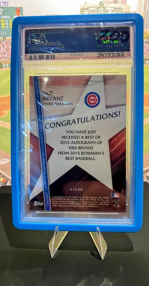 2015 Bowman's Best-Best of 2015 Autographs Kris Bryant #B15-KB (AU, RC) Free S-g - Image 2 of 2