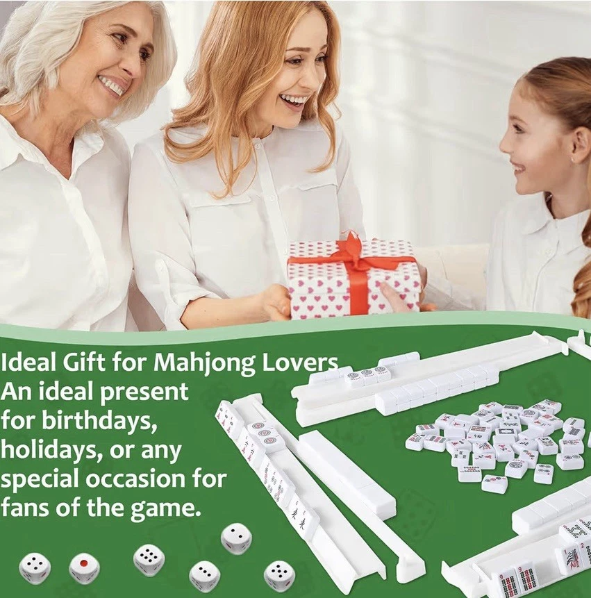 4 Pcs Acrylic Mahjong Racks with Pushers Combo, All-in-One Tile Pushers, White - Image 4 of 4