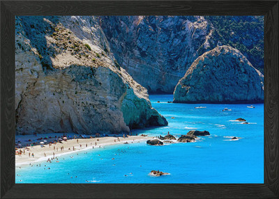 Paradies in blau gerahmtes Wandbild Poster Leinwanddruck Bild