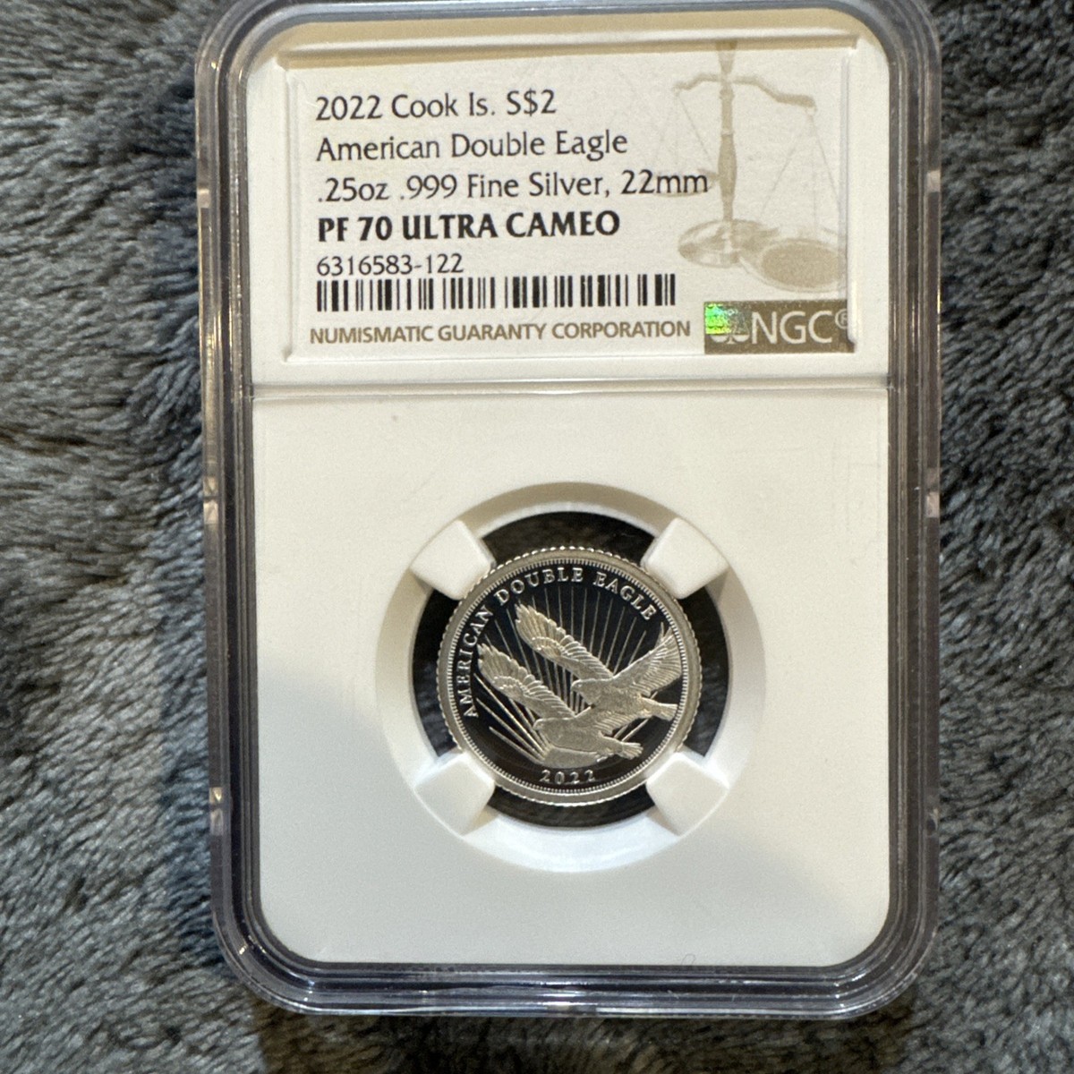 2022 Cook Island $2 Proof Silver 1/4 oz American Double Eagle Coin