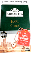 3 X Tee Schwarz Lose Earl Grey - 3 X 500 G - Ahmad Tea London No.1 + 3 X TEE-EI