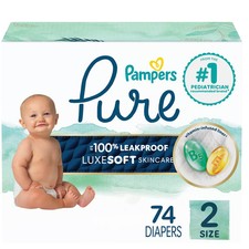 Pampers Pure Protection Diapers Super Pack - Size 2 - 74ct 0.25 per diaper