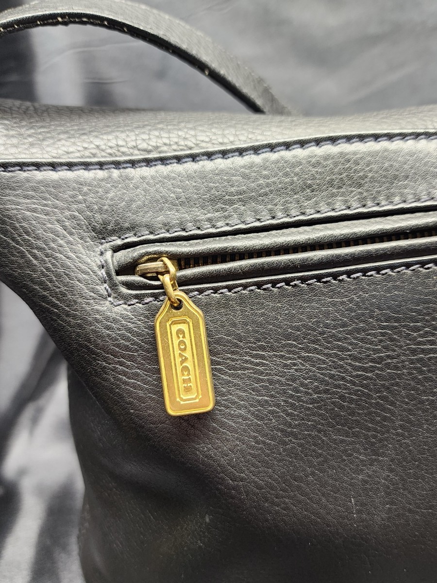 Vintage Coach Model #4903 Large Sonoma Flap Black Thick Pebbled