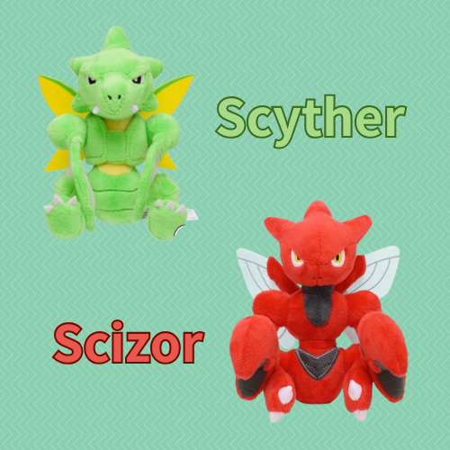 Scyther Scizor Pokemon Center Plush Pokemon fit Japan No 123 212