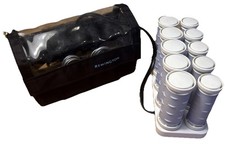 Remington Express Set 10 Compact Travel Ceramic Color Heat Rollers w Case Works