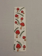 Hand Painted Bookmark - Mushrooms, By Sara Jessup (SJessupArt) Signed by artist!