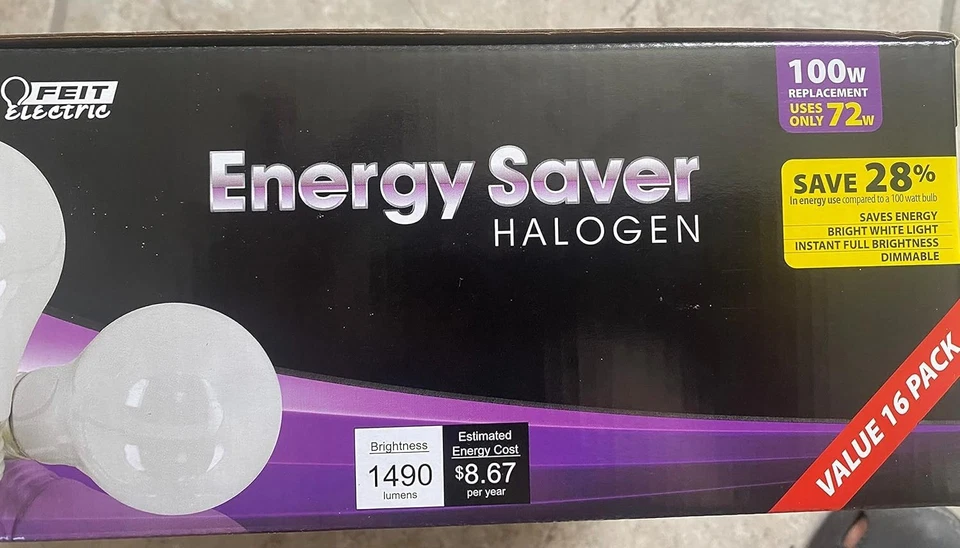 Feit 100-Watt Equivalent Warm White General Purpose Halogen Light Bulb (6-Pack) - Image 4 of 4